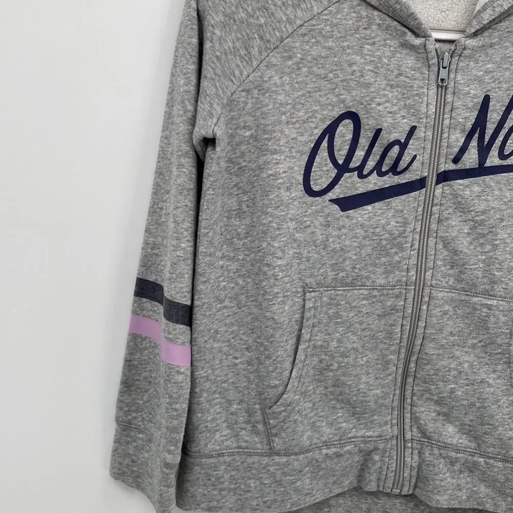 Old Navy Girls Long Sleeve Hooded Pocket Full Zip Outdoor Jacket Gray XL